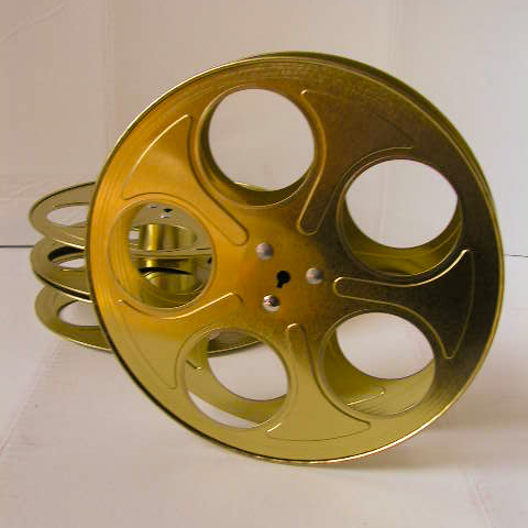 FILM REEL, Medium Metal Gold 25cm